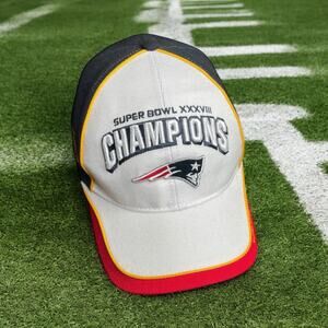 Reebok New England Patriots Hat Cap Super Bowl XXXVIII 38 Champions NFL Football